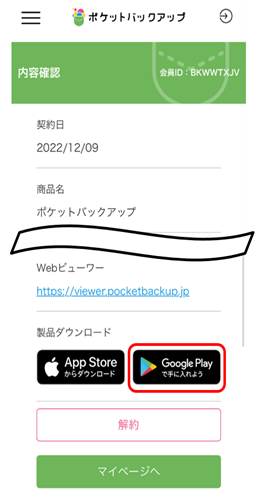 「Google Play」のボタンを選択